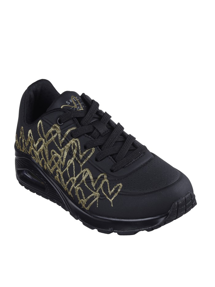 SKECHERS DE CORAZONES x JGoldcrown NEGRO: Uno - Golden Heart 177975