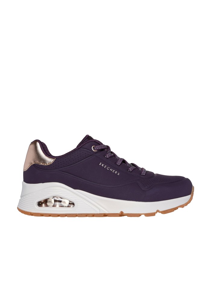 ZAPATILLAS DE MUJER CON CAMARA DE AIRE MORADO SKECHERS Uno - Shimmer Away